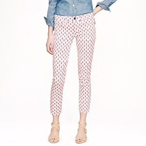 New J.Crew Cropped Matchstick Sz 28 Thistle Print